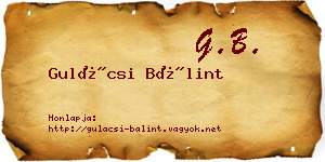 Gulácsi Bálint névjegykártya